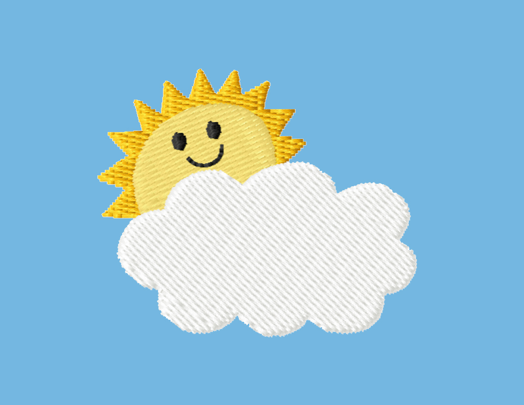 stickdatei sonne wolken